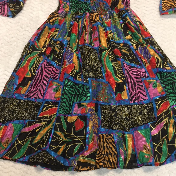 Vintage 80’s Diane Tres Georgette dress w/ matching scarf- women’s - Picture 6 of 13